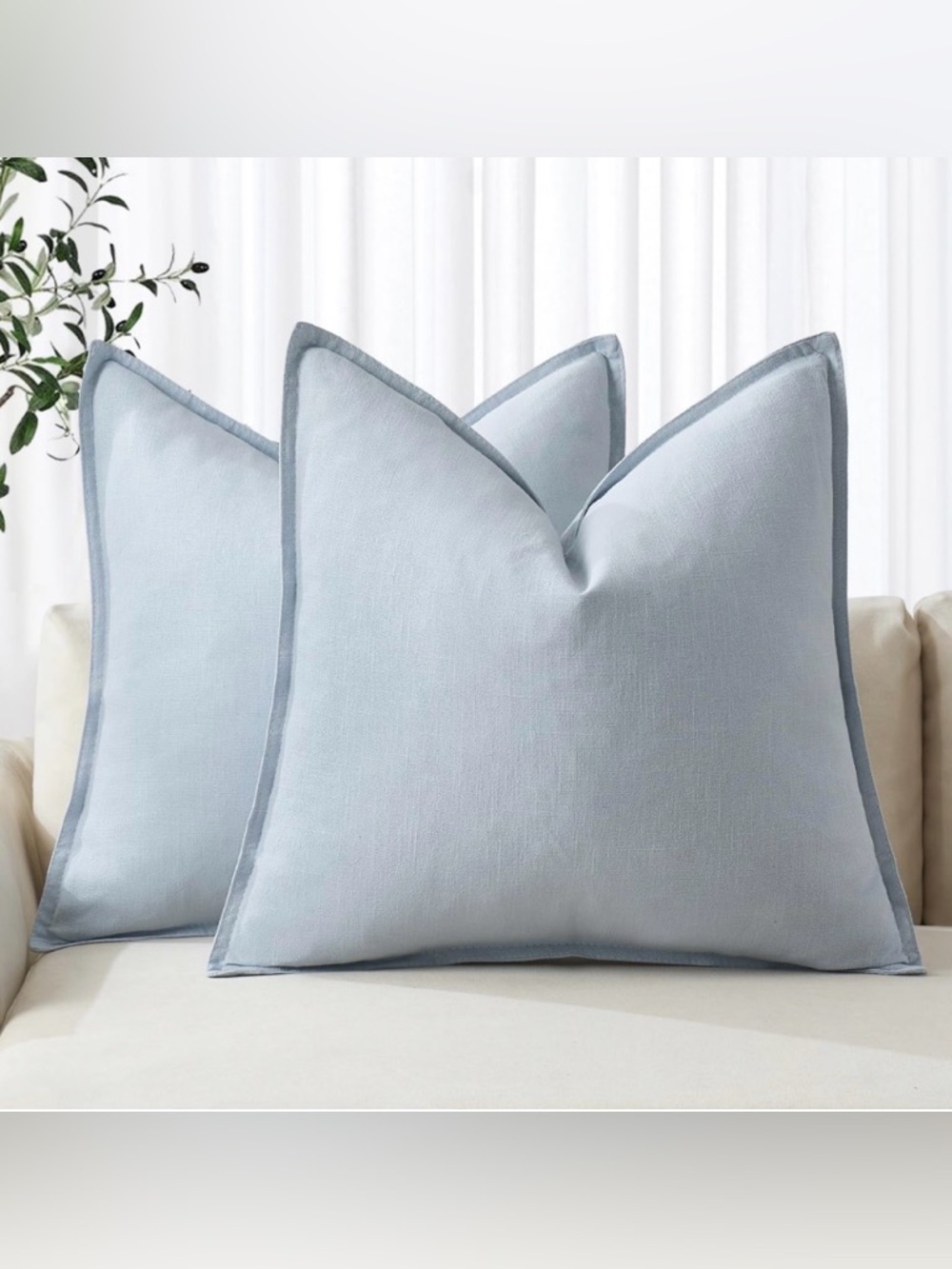 Light Blue Decorative Euro Pillow